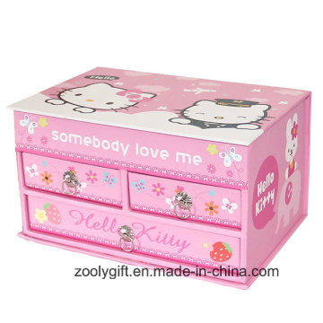 Lovely Gift Music Jewelry Storage Gift Box with Drawer and Mirror